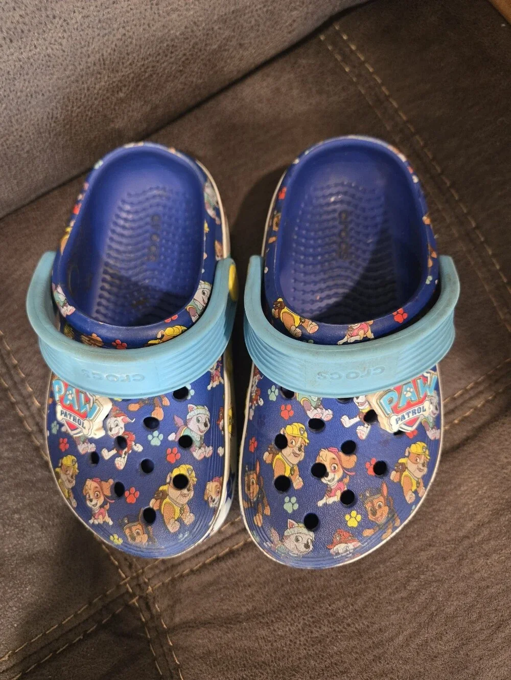 Paw Patrol Blue Kids Crocs with Light Blue Strap